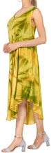 Load image into Gallery viewer, LA LEELA Women&#39;s Floral Hand Tie Dye Beach Party Dress Large-X-Large Green_AA280