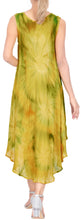 Load image into Gallery viewer, LA LEELA Women&#39;s Floral Hand Tie Dye Beach Party Dress Large-X-Large Green_AA280