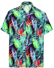 Load image into Gallery viewer, la-leela-shirt-casual-button-down-short-sleeve-beach-shirt-men-aloha-pocket-Shirt-Halloween Black_AA11