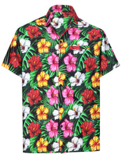 Load image into Gallery viewer, la-leela-shirt-casual-button-down-short-sleeve-beach-shirt-men-aloha-pocket-Shirt-Halloween Black_AA8