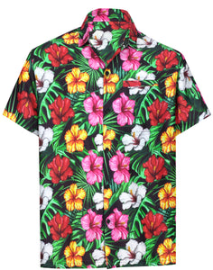 la-leela-shirt-casual-button-down-short-sleeve-beach-shirt-men-aloha-pocket-Shirt-Halloween Black_AA8