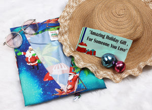 LA LEELA Santa Claus Bikini Christmas Cover up Blue_X793 OSFM 16-28W[XL- 4X]