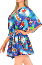 Load image into Gallery viewer, LA LEELA Santa Claus Bikini Christmas Cover up Blue_X793 OSFM 16-28W[XL- 4X]