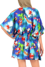 Load image into Gallery viewer, LA LEELA Santa Claus Bikini Christmas Cover up Blue_X793 OSFM 16-28W[XL- 4X]