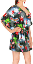 Load image into Gallery viewer, LA LEELA Santa Claus Bikini Christmas Cover up Black_X795 OSFM 16-28W[XL- 4X]