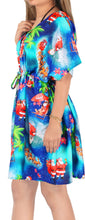 Load image into Gallery viewer, LA LEELA HD santa Swim Christmas Cover up Women Blue_X513 OSFM 14-24W[L- 3X]