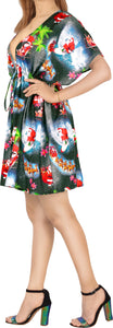 LA LEELA Women Bikini Cover up Christmas Santa Gift OSFM 14-24W Black_X784