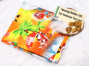 LA LEELA Santa Claus Sarong Beach wear Pareo Cover Up Red_X515 78"X" Christmas