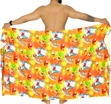 Load image into Gallery viewer, LA LEELA Santa Claus Sarong Beach wear Pareo Cover Up Red_X515 78&quot;X&quot; Christmas