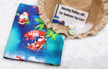 Load image into Gallery viewer, LA LEELA Santa Claus Christmas Sarong Swimwear Pareo Coverup 78&quot;X42&quot; Blue_X523