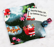 Load image into Gallery viewer, LA LEELA Santa HD Christmas Sarong Swimwear Bell Cover Up 78&quot;X42&quot; Black_X521