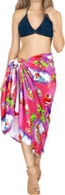 Load image into Gallery viewer, LA LEELA Santa Claus Christmas Sarong Beach wear Cover Up 78&quot;X42&quot; Pink_X520
