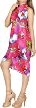 Load image into Gallery viewer, LA LEELA Santa Claus Christmas Sarong Beach wear Cover Up 78&quot;X42&quot; Pink_X520
