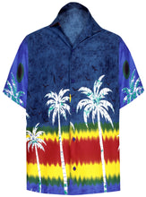 Load image into Gallery viewer, la-leela-shirt-casual-button-down-short-sleeve-beach-shirt-men-aloha-pocket-Shirt-Bright Blue_AA107