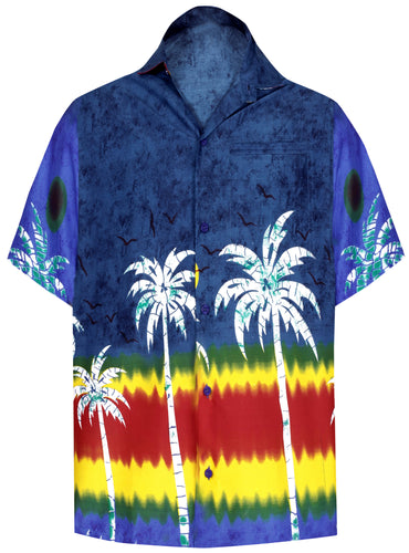 la-leela-shirt-casual-button-down-short-sleeve-beach-shirt-men-aloha-pocket-Shirt-Bright Blue_AA107