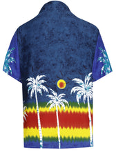 Load image into Gallery viewer, la-leela-shirt-casual-button-down-short-sleeve-beach-shirt-men-aloha-pocket-Shirt-Bright Blue_AA107