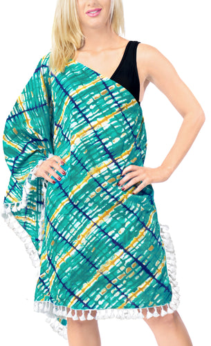 LA LEELA Swimwear Bathing Suit Bikini Cover up Sea Green_X809 OSFM 8-18 [M- XL]