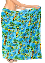 Load image into Gallery viewer, LA LEELA Women&#39;s Multi Wear Beach Sarong Wrap Slit Skirt One Size Ocean, Island View