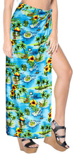Load image into Gallery viewer, LA LEELA Women&#39;s Multi Wear Beach Sarong Wrap Slit Skirt One Size Ocean, Island View