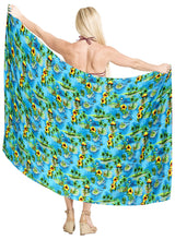 Load image into Gallery viewer, LA LEELA Women&#39;s Multi Wear Beach Sarong Wrap Slit Skirt One Size Ocean, Island View