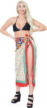 Cargar imagen en el visor de la galería, La Leela Women&#39;s Hawaiian Bikini Beach Wrap Sheer Sarong Swimming Bathing suit Beachwear Swim Dress Pareo Cover up Long 78&quot;X42&quot;  White 909671
