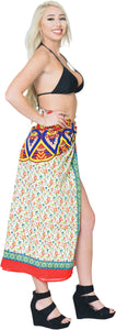 La Leela Women's Hawaiian Bikini Beach Wrap Sheer Sarong Swimming Bathing suit Beachwear Swim Dress Pareo Cover up Long 78"X42"  White 909671