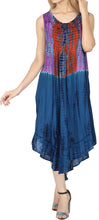 Load image into Gallery viewer, LA LEELA Plus Size Dress for Women Party Beachwear Blue_Y478 OSFM 14-20W [L- 2X]
