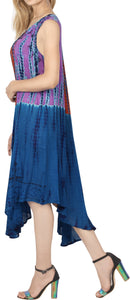 LA LEELA Plus Size Dress for Women Party Beachwear Blue_Y478 OSFM 14-20W [L- 2X]