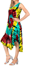 Load image into Gallery viewer, LA LEELA Women&#39;s Summer Casual Tie Dye Short Beach Dress Large-X-Large Red_AA276