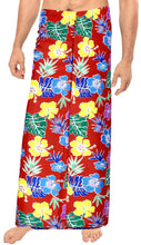 Load image into Gallery viewer, LA LEELA Men&#39;s Swimsuit Sarong LAVA LAVA Swim Beach Cover-Ups One Size Red_Y592