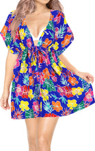 Load image into Gallery viewer, LA LEELA Women Bikini Swim Bathing Suit Cover Ups Blue_X862 OSFM 14-24W [L- 3X]