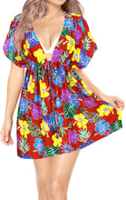 Load image into Gallery viewer, LA LEELA Women Bikini Swim Bathing Suit Cover Ups Red_X863 OSFM 14-24W [L- 3X]