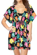 Cargar imagen en el visor de la galería, LA LEELA Women Bikini Swim Bathing Suit Cover Ups Black_X864 OSFM 14-24W [L- 3X]