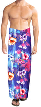 Load image into Gallery viewer, La Leela Men&#39;s Swimwear Cover Up Beach Sarong Swimsuit Wrap One Size Blue_Y579