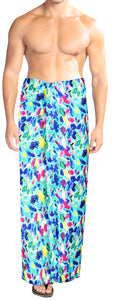 HAPPY BAY 3D HD Men's Sarong Hawaiian Beach Bathing Suit 78"X42" Blue Y580 909779