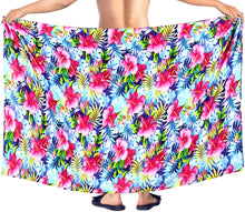 Load image into Gallery viewer, La Leela Men&#39;s Hawaiian Beach Wrap Sheer Sarong Swimming Bathing Suit Towel Beachwear Swim Pareo Cover up Long 72&quot;X42&quot;  Multicoloured 909780