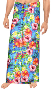 HAPPY BAY 3D HD Men's Hawaiian Sarong Beachwear Swimsuit Towel 78"X42" Blue Y584 909783