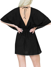 Load image into Gallery viewer, LA LEELA Women&#39;s Beach Swimwear Cover up plus size OSFM 8-16W [M-1X] Black_X980