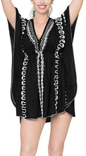 Load image into Gallery viewer, LA LEELA Women&#39;s Beach Swimwear Cover up plus size OSFM 8-16W [M-1X] Black_X980