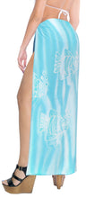 Load image into Gallery viewer, La Leela Women&#39;s Hawaiian Bikini Beach Wrap Sheer Sarong Swimming Bathing suit Beachwear Swim Dress Pareo Cover up Long 78&quot;X42&quot;  Acqua 909905