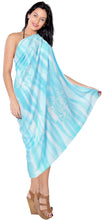 Cargar imagen en el visor de la galería, La Leela Women&#39;s Hawaiian Bikini Beach Wrap Sheer Sarong Swimming Bathing suit Beachwear Swim Dress Pareo Cover up Long 78&quot;X42&quot;  Acqua 909905