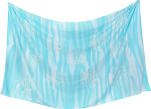 La Leela Women's Hawaiian Bikini Beach Wrap Sheer Sarong Swimming Bathing suit Beachwear Swim Dress Pareo Cover up Long 78"X42"  Acqua 909905