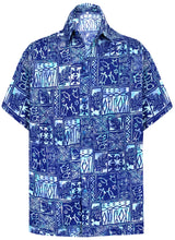 Load image into Gallery viewer, la-leela-men-casual-wear-cotton-hand-printed-royal-blue-hawaiian-shirts-size-s-xxl
