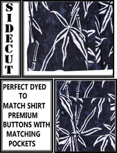 Load image into Gallery viewer, la-leela-men-casual-wear-holiday-cotton-hand-palm-tree-printed-batik-black-aloha-shirt