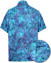 Load image into Gallery viewer, la-leela-men-casual-wear-cotton-hand-printed-blue-hawaiian-shirt-size-s-xxl