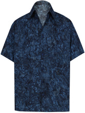 Load image into Gallery viewer, la-leela-men-casual-wear-cotton-hand-printed-navy-blue-hawaiian-aloha-shirt-size-s-xxl