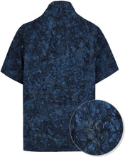 Load image into Gallery viewer, la-leela-men-casual-wear-cotton-hand-printed-navy-blue-hawaiian-aloha-shirt-size-s-xxl