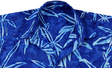 Load image into Gallery viewer, la-leela-men-casual-wear-cotton-hand-palm-tree-printed-batik-royal-blue-size-s-xxl