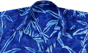 la-leela-men-casual-wear-cotton-hand-palm-tree-printed-batik-royal-blue-size-s-xxl