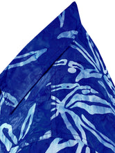 Load image into Gallery viewer, la-leela-men-casual-wear-cotton-hand-palm-tree-printed-batik-royal-blue-size-s-xxl